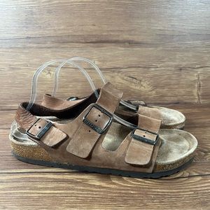 Birkenstock Milano Brown Leather Strap Sandals Men’s Size 9 (42)